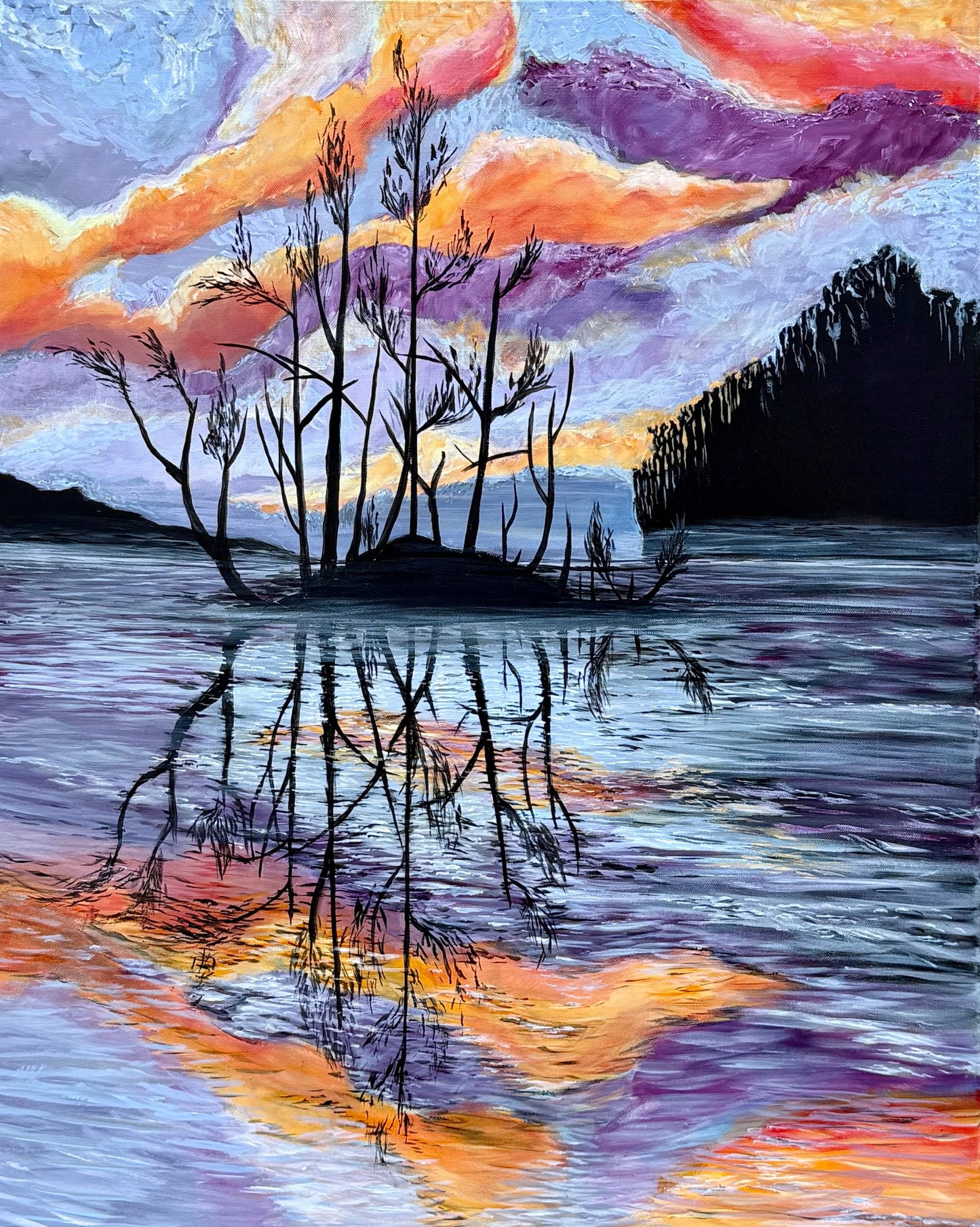 Original Acrylic 24x30 - "Dark Reflection"