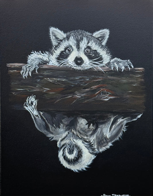 Original Acrylic 11x14 - "Ralphie Racoon"